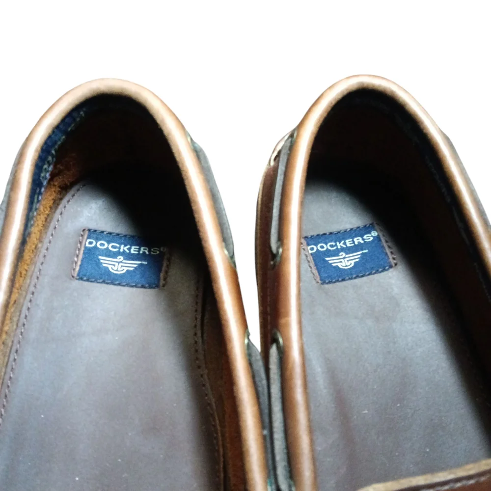 Dockers Men's Brown Leather Boat Shoes Size 10W
